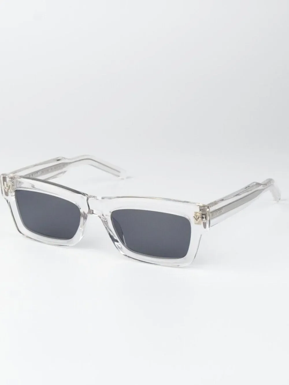 Valentino Men Sunglasses Transparent Grey Rectangle V-SHARP VLS-134 C